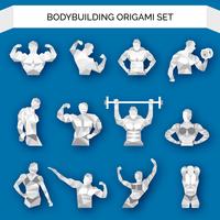 Bodybuilding Polygonal White vector