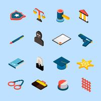 Law Icons Isometric vector