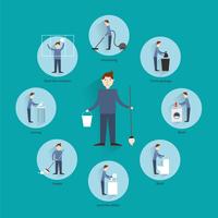 Cleaning people concept vector