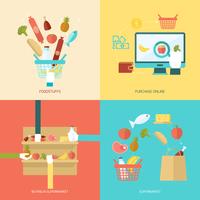 Supermarket Flat Set vector