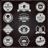 Vintage bakery chalkboard labels set  vector