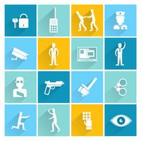 Security Guard Flat Set vector