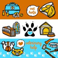 Conjunto de Banners veterinarios vector