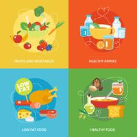 Healthy eating flat set vector