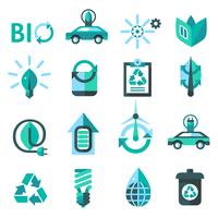 Ecología y reciclaje de iconos vector