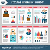 Conjunto de infografías ejecutivas vector