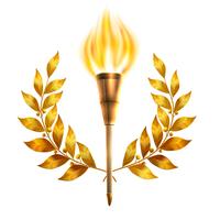 Torch And Laurel Wreath vector