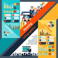 Conjunto de infografías de reunión vector