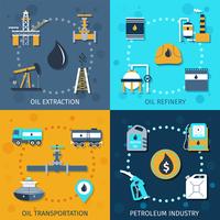 Conjunto de la industria del petróleo vector