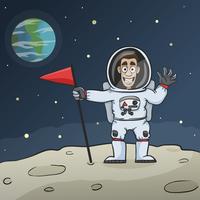 Astronaut On Moon vector