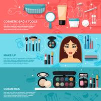 Conjunto de banner de maquillaje vector