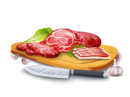 Carne a bordo vector