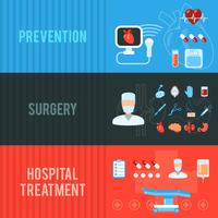 Surgery concept horizontal banners set  vector