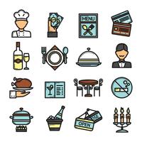 Conjunto de iconos de restaurante vector