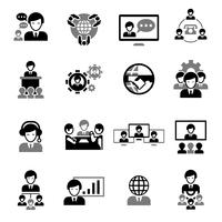 Business Meeting Icons Black vector
