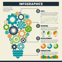 Gear Lightbulb Infographics vector