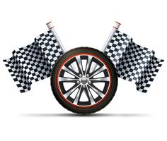Racing Wheel With Flags vector