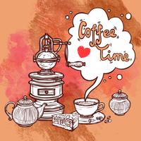 Coffee Sketch Background vector