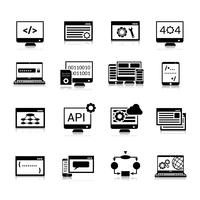 Programming Icons Black vector