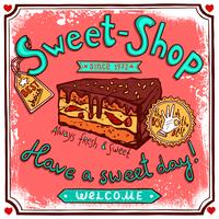 Sweetshop vintage candy poster vector