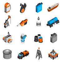 Oil Industry Isometric Icons