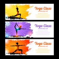 Conjunto de banners de yoga vector