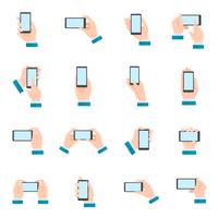 Hand With Phone Icons vector