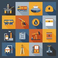 Oil Industry Icons Flat vector