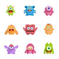 Monsters Set Flat vector