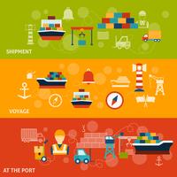 Seaport Banner Set vector