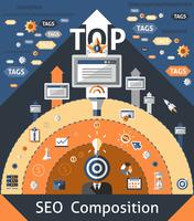 Ilustración de composición de SEO vector