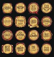 Luxury premium golden badges and labels vector