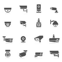 Iconos de la cámara de seguridad vector