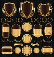 Luxury premium golden badges and labels vector