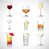 Set realista de alcohol vector