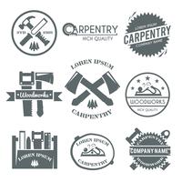 Carpentry Label Set vector