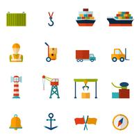 Seaport Flat Icon vector