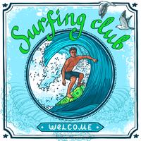 Surfing poster vector