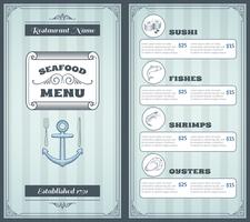 Seafood Menu Design vector