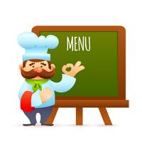 Chef With Menu Board vector