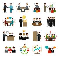 Meeting Icons Set vector