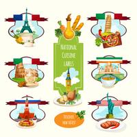 National Cuisine Labels vector