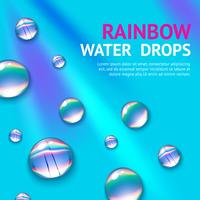 Water Drops With Rainbow vector