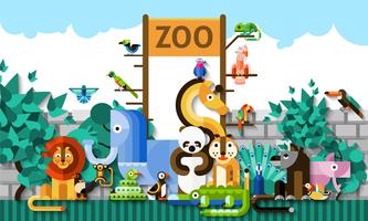 Ilustración de fondo de zoológico vector