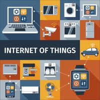 Internet of things flat icons composition vector