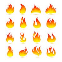 Fire Icons Set vector