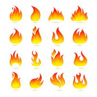 Conjunto de iconos de fuego vector