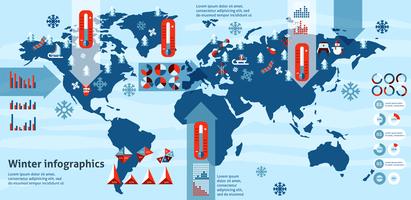 Winter infographics set vector