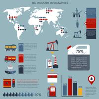 Infografía de la industria petrolera vector