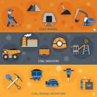 Banners de la industria del carbón vector